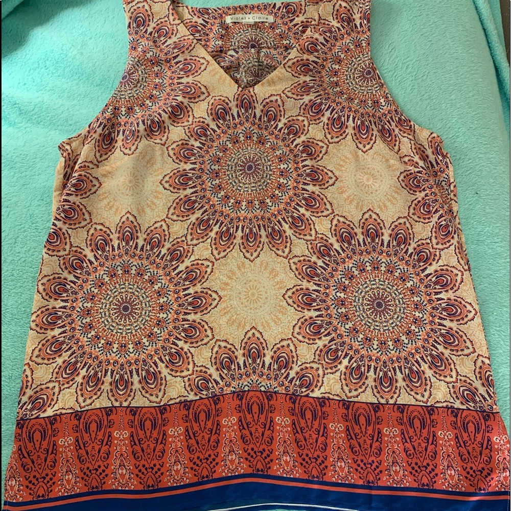 🌸 Violet & Claire Multi Color Sleeveless Blouse